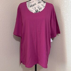 Jockey Casual Relaxed Fit 100% Cotton Fuchsia T-shirt